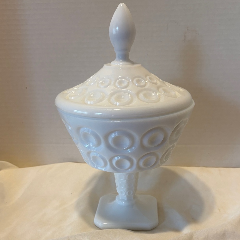 White Decorative Lidded Bowl